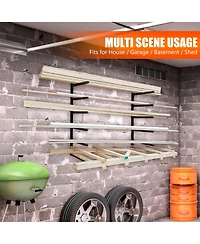 Xdovet Foldable Lumber Rack Wall Mount 6-Tier Steel Organizer