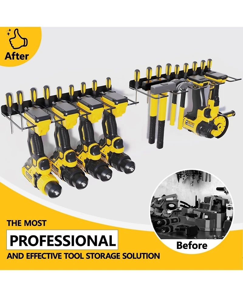 Xdovet Drill Holder Wall Mount Organizer 8 Slots Tools Rack