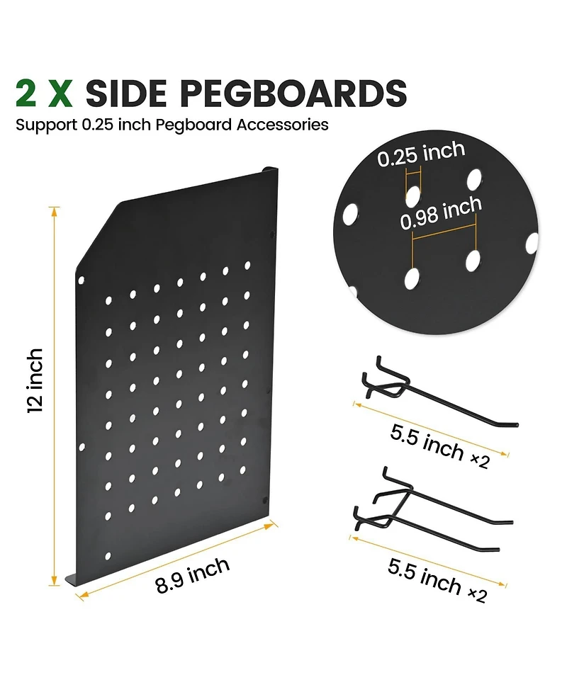 Xdovet Power Tool Organizer Wall Mount Drill Holder Pegboard Rack Hooks Workshop Storage