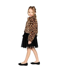 Deux par Toddler Girl 2T-5T Faux Fur Jacket Leopard Print