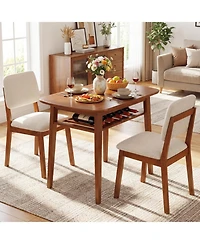 Slickblue 3 Piece Kitchen Dining Table Set with Upholstered Chairs for 2 Person