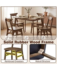 Slickblue Compact 5-Piece Wooden Dining Table Set with Chairs for Kitchen or Dining Room