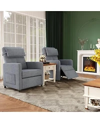 homfan Power Recliner Chair with Massage and Heat, Electric Adjustable Pu Leather, Usb Port Side Pockets, Living Room