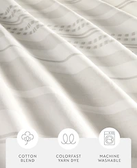 ienjoy Home Cotton Blend Striped Shower Curtains, 72" x