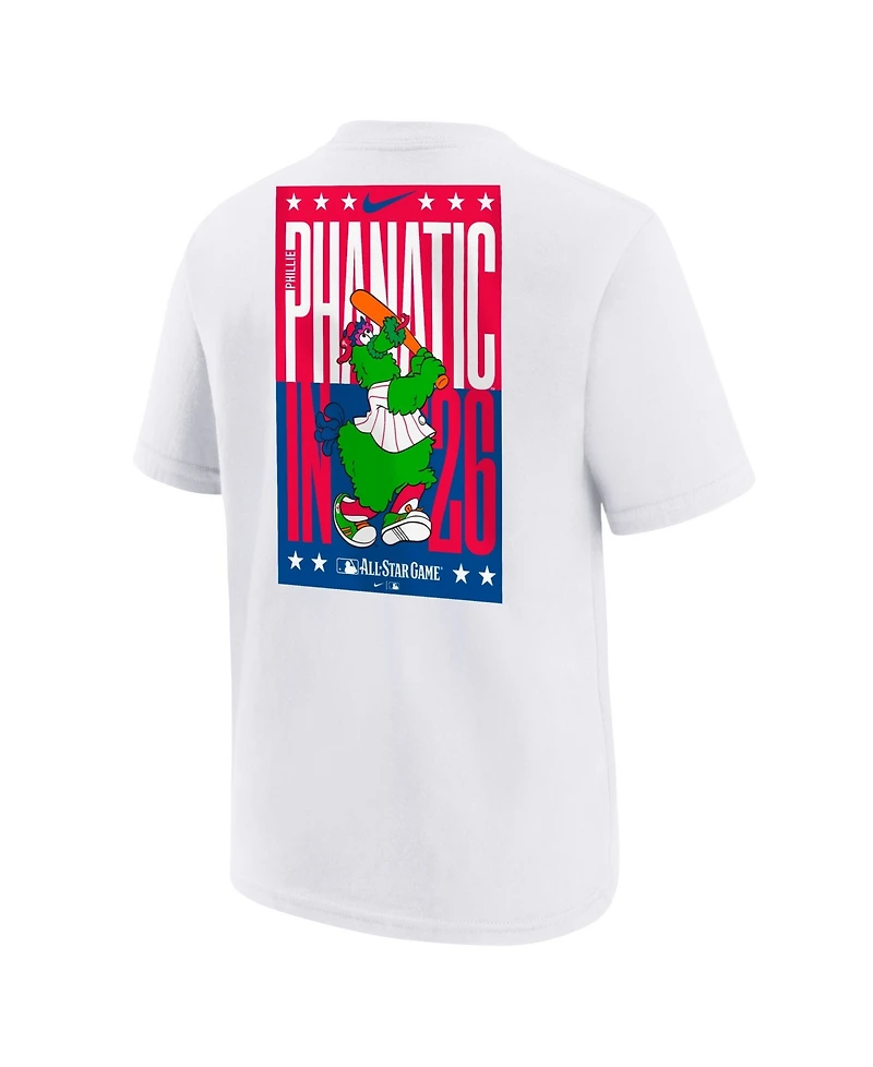 Nike Big Boys and Girls White 2026 Mlb All-Star Game Phillie Phanatic T-Shirt