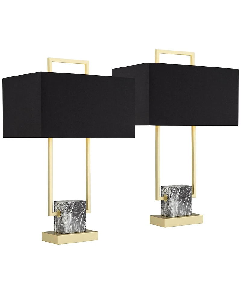 360 Lighting Carl 24 3/4" High Modern Table Lamps Set of 2 Metal Living Room Bedroom Bedside Nightstand