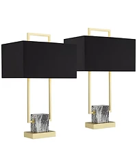 360 Lighting Carl 24 3/4" High Modern Table Lamps Set of 2 Metal Living Room Bedroom Bedside Nightstand