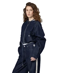 Blank Nyc Women's Play Time Collarless Denim Bomber Jacket