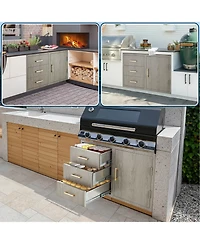 homfan Stainless Steel Storage Cabinet