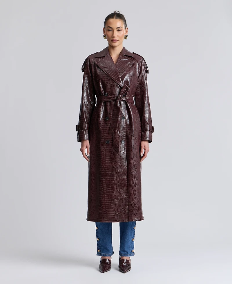Avec Les Filles Women's Maxi Double-Breasted Trench Coat