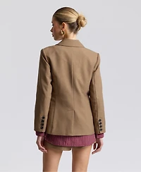 Avec Les Filles Women's Relaxed Notch Lapel Collar Blazer & Shirt