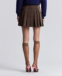 Avec Les Filles Women's Combo Mini Pleated Skirt