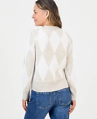 Style & Co Petite Argyle Crewneck Long-Sleeve Sweater, Macy's Exclusive