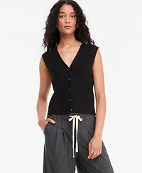 On 34th Women's V-Neck Button-Front Sweater Vest , Macy's Exclusive