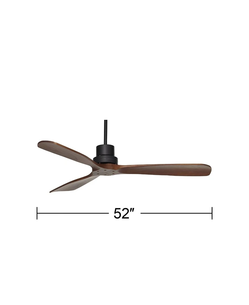 Casa Vieja Delta-Wing Dc Industrial Indoor Outdoor Ceiling Fan with Remote Control Matte Dark Walnut Damp Rated for Patio Exterior House