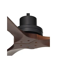 Casa Vieja Delta-Wing Xl Dc Industrial Indoor Ceiling Fan with Remote Control Matte Dark Walnut for Living Room Kitchen House Bedroom Family