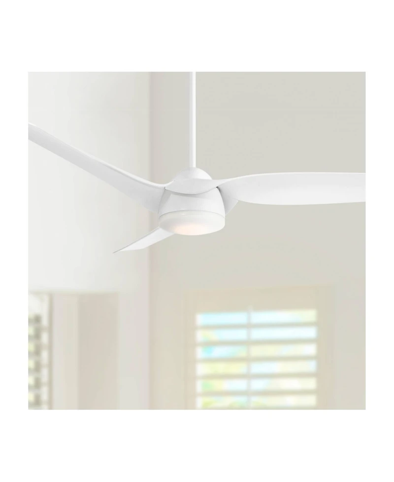Casa Vieja 54" Sierra Modern Indoor Outdoor Ceiling Fan 3 Blade Led Light Remote Control Finish Bedroom Patio Damp Rated