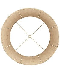 Springcrest 13" Top x 15 1/2" Bottom x 11 3/4" H x 11 3/4" Slant Lamp Shade Replacement Drum Unbleached Rattan Spider Harp Finial