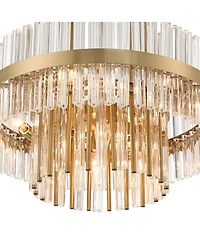Possini Euro Design Jenna Soft Chandelier 20" Wide Modern 2-Tier Clear Crystals 8-Light Fixture for Dining Room House Foyer