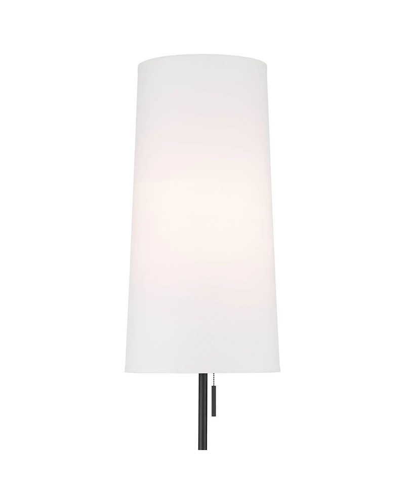Possini Euro Design Otis Mid Century Modern 66" Tall Standing Floor Lamp Tray Table Pull Chain Metal Living Room House
