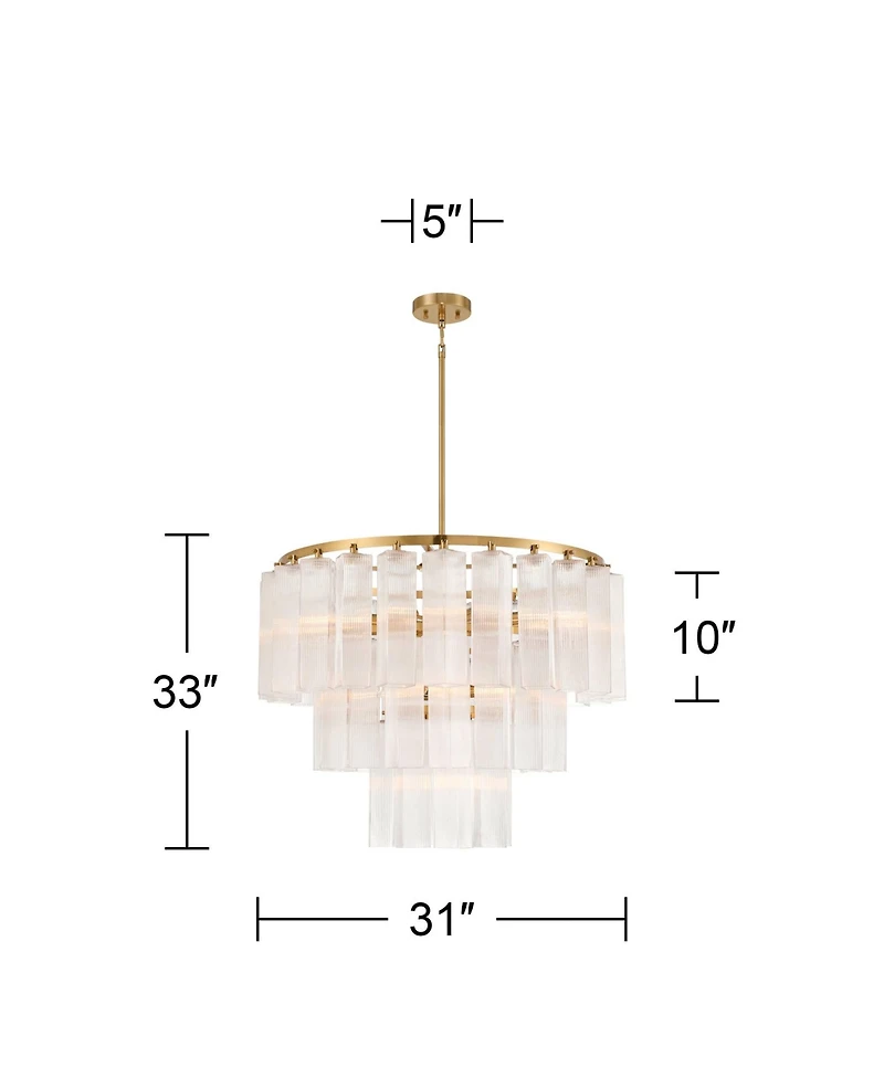 Possini Euro Design Marcie 31" Wide Soft 3-Tier Chandelier