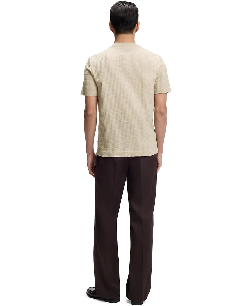 Boss by Hugo Men's Cotton Jacquard-Pattern T-Shirt