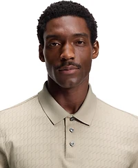 Boss by Hugo Boss Men's Geometric Jacquard Cotton Polo Shirt