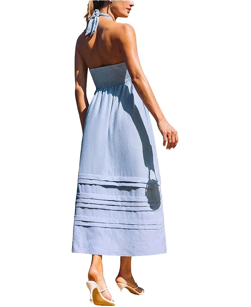 Cupshe Women's Secret Garden Blue Maxi Beach Dress