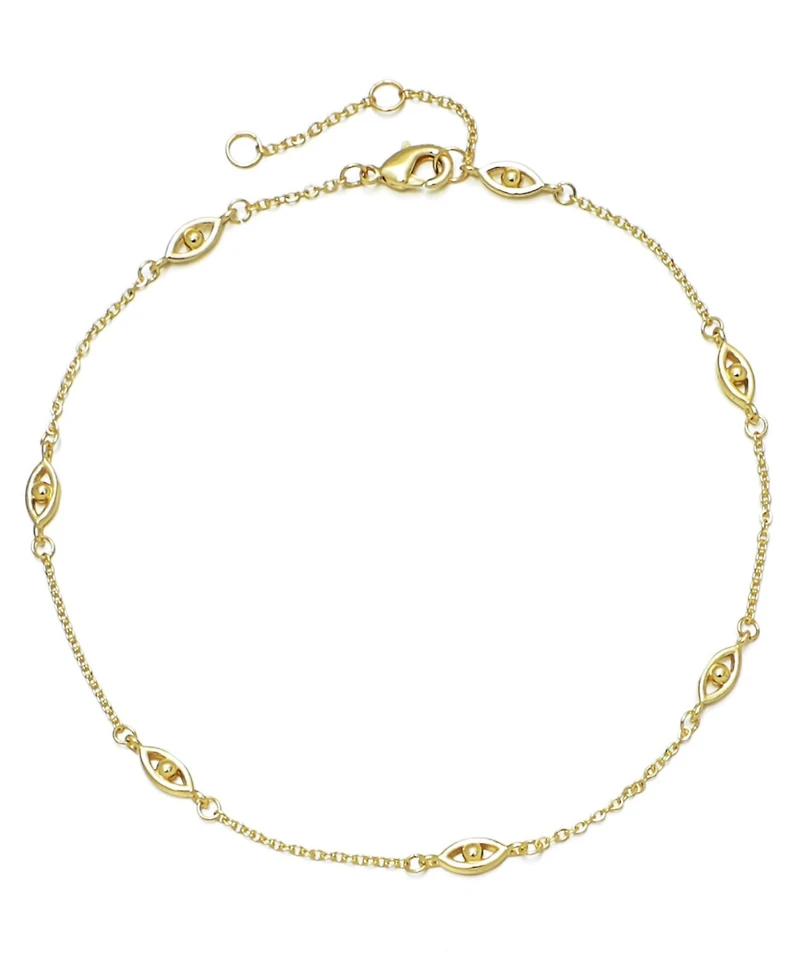 Adornia Gold Evil Eye Station Anklet
