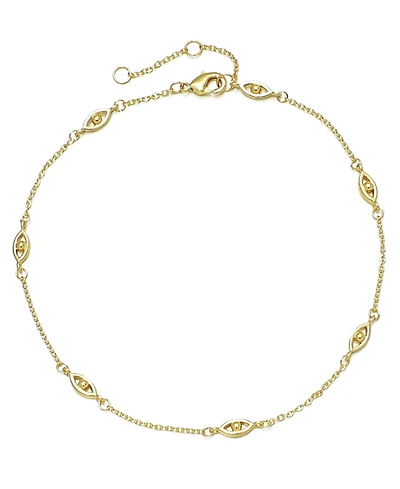Adornia Gold Evil Eye Station Anklet