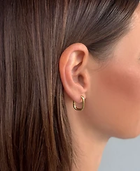Adornia Gold Set of 3 Rectangle Hoop Earrings