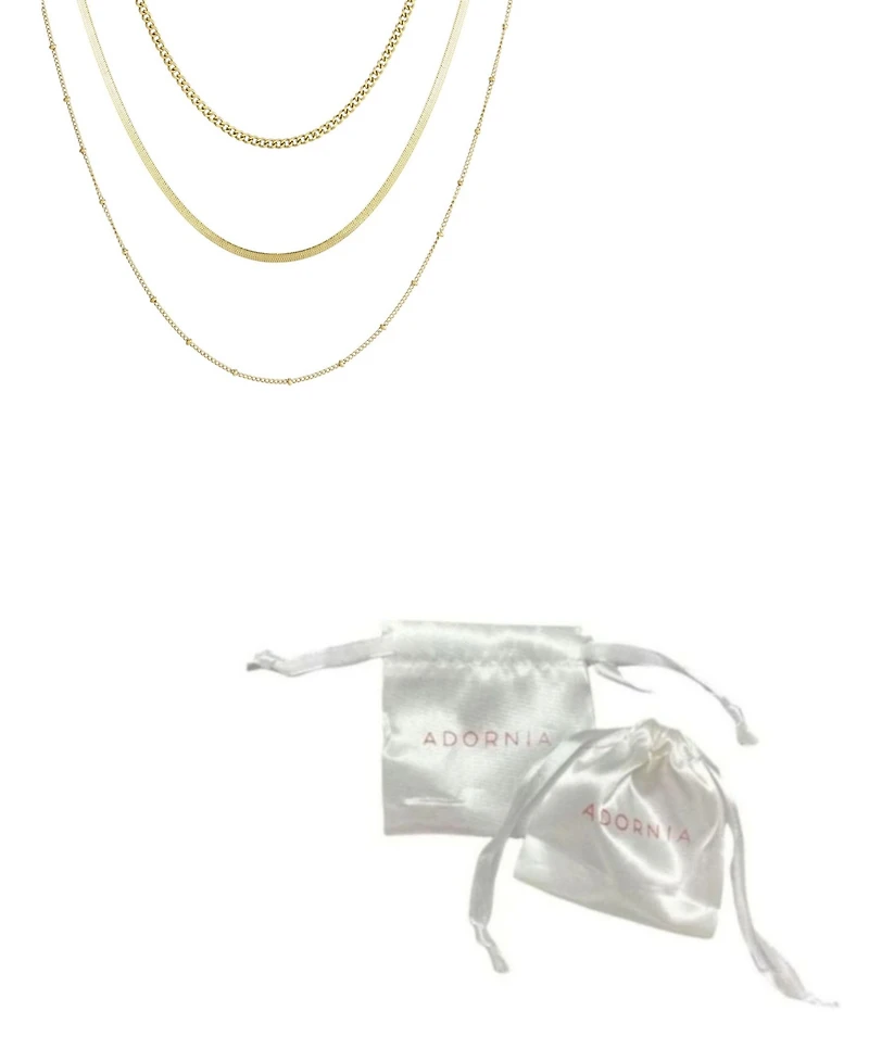 Adornia Tarnish Resistant Gold Set of 3 Chain Necklace