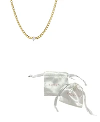 Adornia Tarnish Resistant Gold Cubic Zirconia Center Flat Curb Chain Necklace