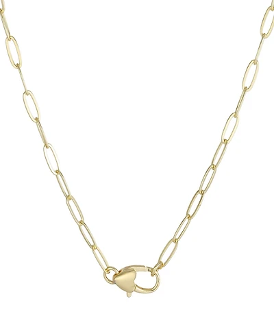 Adornia Gold Heart Lock Paperclip Chain Necklace