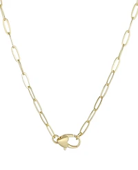Adornia Gold Heart Lock Paperclip Chain Necklace