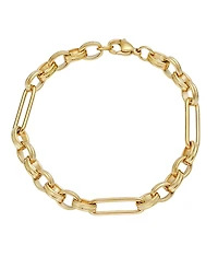 Adornia Tarnish Resistant Gold Mixed Paperclip Chain Bracelet