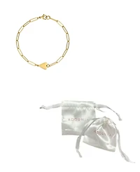 Adornia Tarnish Resistant Gold Sideways Heart Paperclip Chain Bracelet