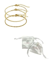 Adornia Tarnish Resistant Gold Set of 3 Chain Bracelets