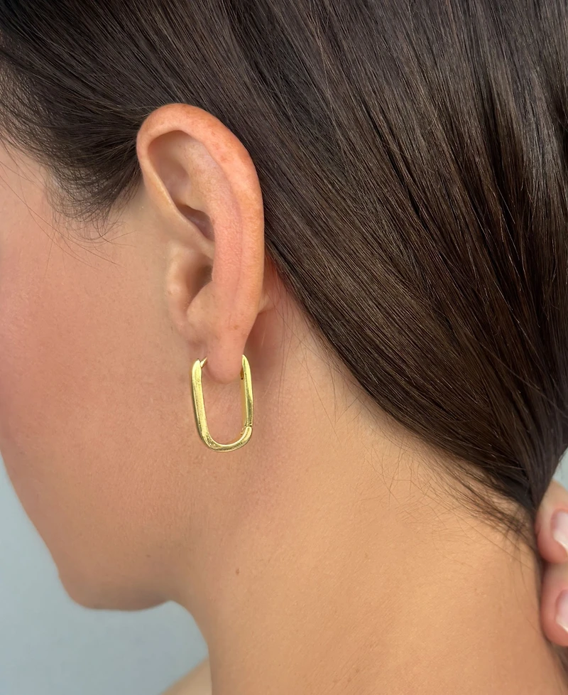 Adornia Gold Laperouse Rectangle Hoop Earrings