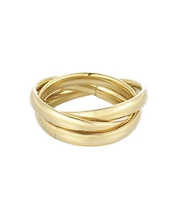 Adornia Tarnish Resistant Gold Rolling 3-Band Ring Set