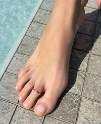 Adornia Gold Cubic Zirconia Ends Open Adjustable Toe Ring