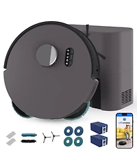 bObsweep Dustin Combo Robot Vacuum with Auto-Lift Dual Spin Mops, 1-Gal Odor Filtration Dock, 8000 Pa , FloorSense Tech, App and Voice Control