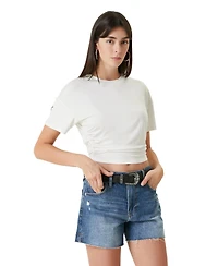 Pcfg Women's Free Heaven Draped Cropped T-Shirt