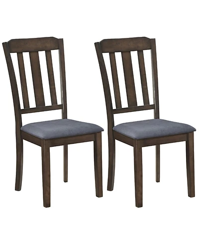 Slickblue Rubber Wood Dining Chairs Set of 2 with Ergonomic Backrest