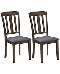 Slickblue Rubber Wood Dining Chairs Set of 2 with Ergonomic Backrest