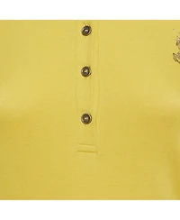Pre-Owned Burberry Women's Burberry Brit Embellished Logo Long-Sleeve Polo Shirt