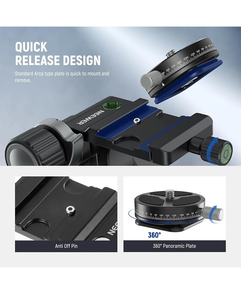 Neewer TH15 Camera Tripod with 13.2lb, 6kg