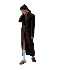 Pcfg Women's Cashmere And Wool Blend Long Overcoat