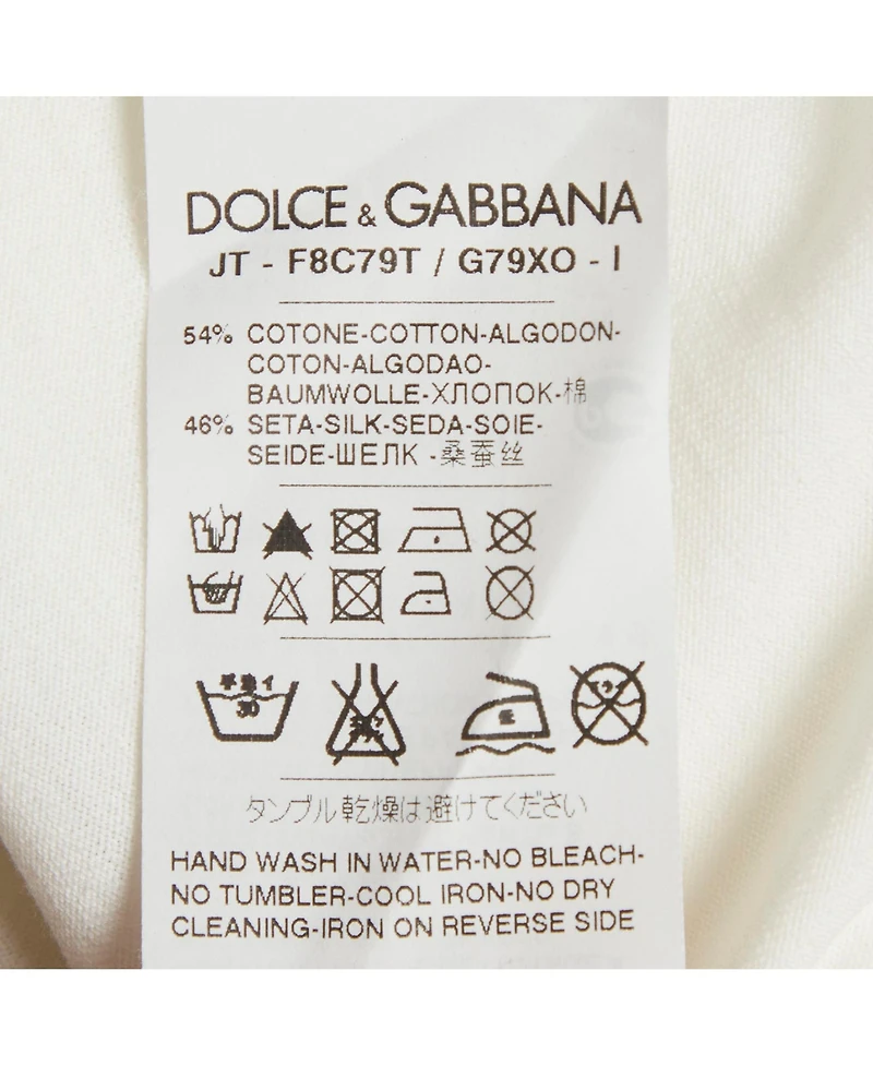 Pre-Owned Dolce & Gabbana Women's Madonna Print Jersey and Satin T-Shirt