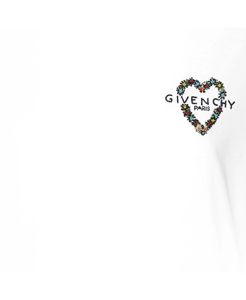 Pre-Owned Givenchy Women's Jersey Embroidered Floral Heart T-Shirt